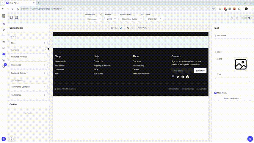 Strapi Page Builder