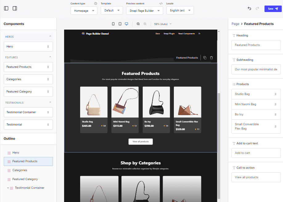 Strapi Page Builder